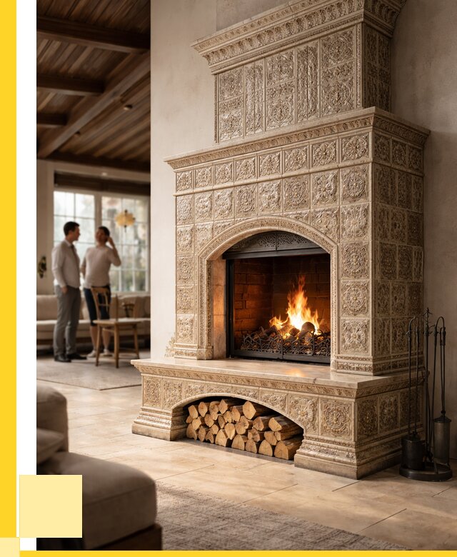 Купить изразцовый камин в Назарове от 256950 р. | ЭриданНрв