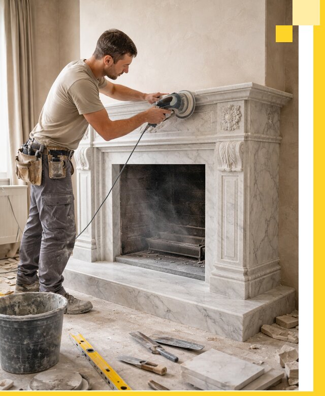 Изготовление и установка мраморных каминов в Назарове под ключ