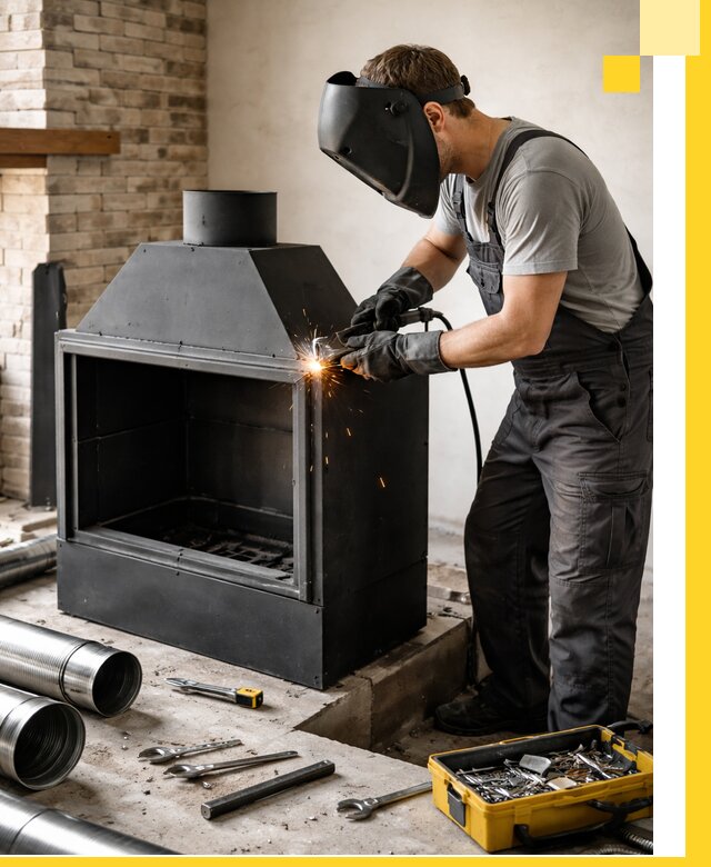 Продажа и установка металлических каминов в Назарове под ключ