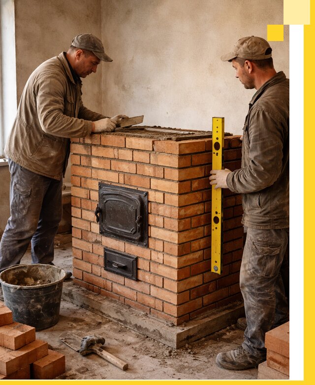 Отопительные печи под ключ в Назарове, установка и сборка