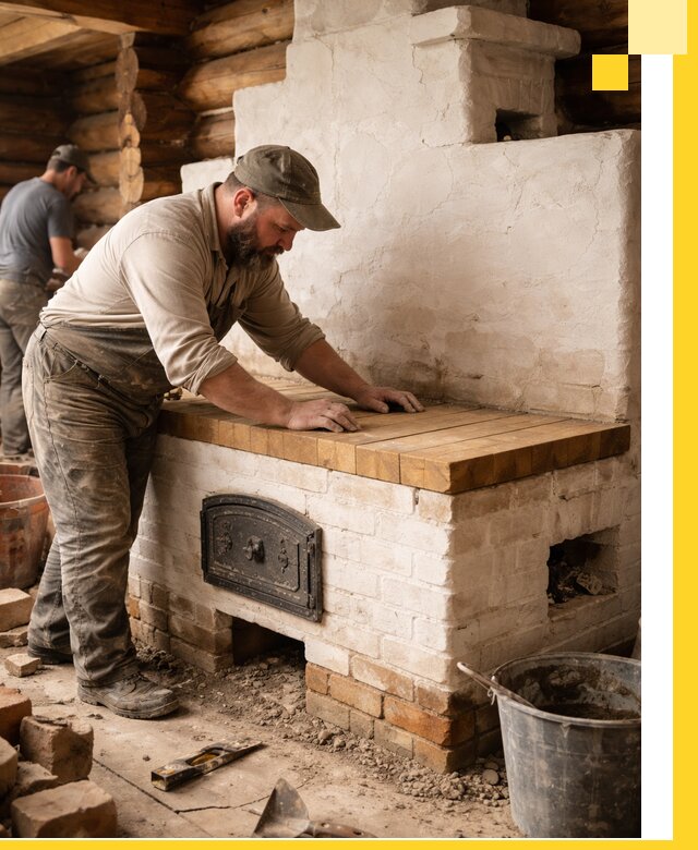 Проектирование и установка русской печи с лежанкой в Назарове