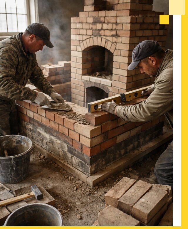 Изготовление и монтаж печей и каминов из кирпича в Назарове