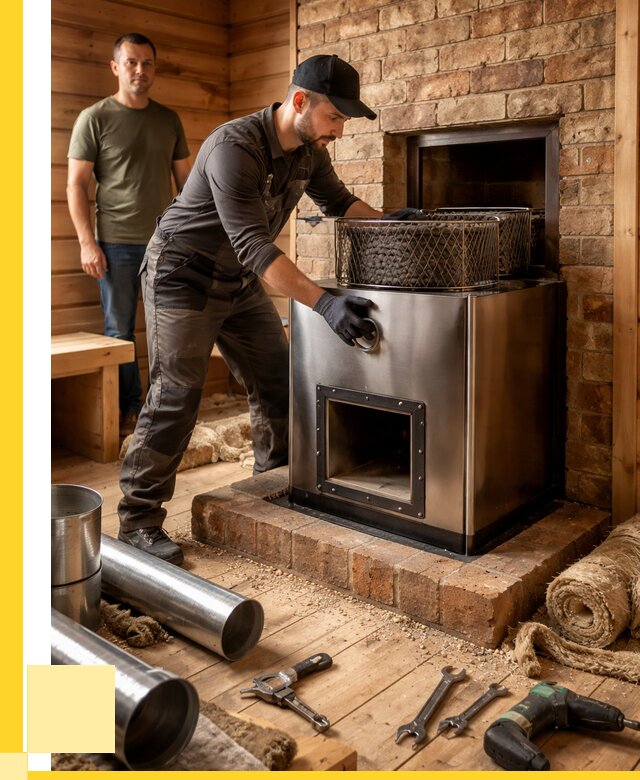 Монтаж банных печей под ключ в Назарове от 18500 р., ЭриданНрв