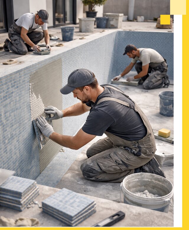 Облицовка бассейнов в Назарове плитка мозаика гидроизоляция