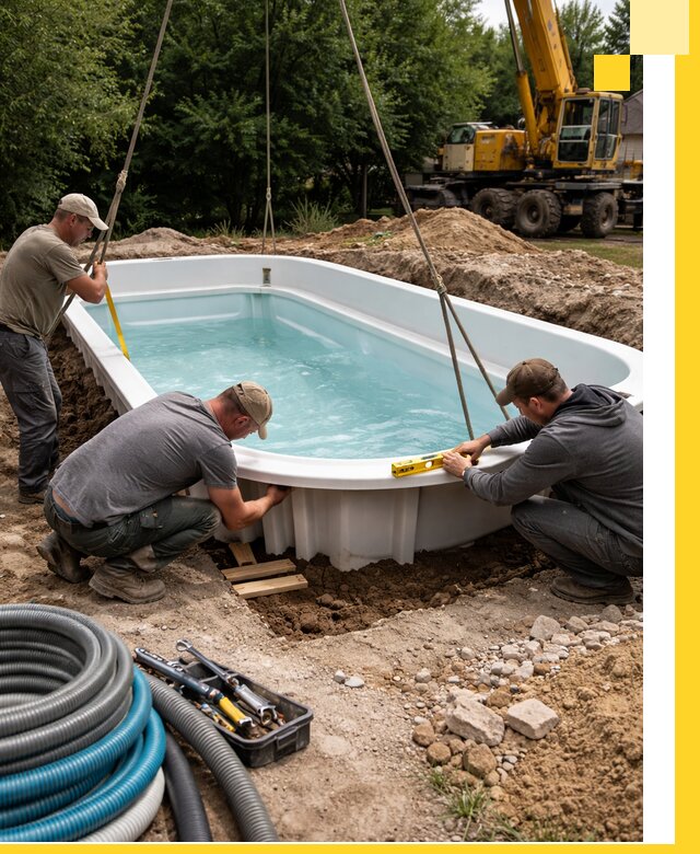 Установка и монтаж композитных бассейнов под ключ в Назарове