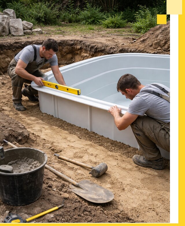 Производство и установка пластиковых бассейнов в Назарове под ключ