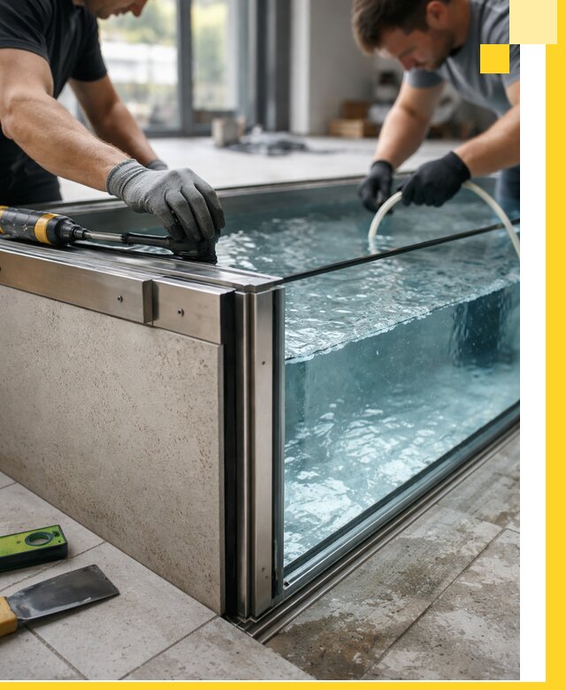 Проектирование и монтаж стеклянных бассейнов в Назарове