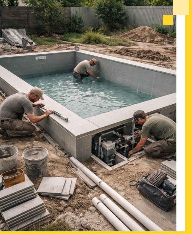 Строительство и монтаж бассейнов для дачи под ключ в Назарове