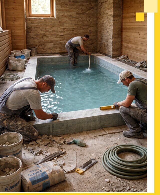 Проектирование и строительство бассейнов для бани в Назарове