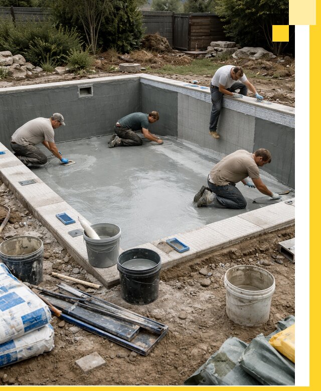 Изготовление и монтаж чаши бассейна под ключ в Назарове