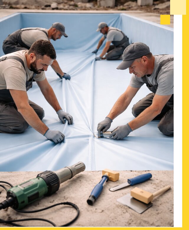 ПВХ пленка для бассейнов с монтажом и гарантией в Назарове