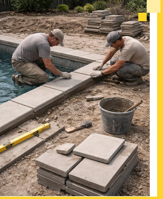 Установка и изготовление копингового камня для бассейнов в Назарове