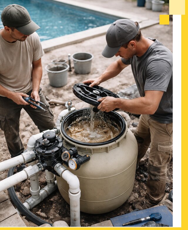 Установка и обслуживание песочных фильтров для бассейнов в Назарове