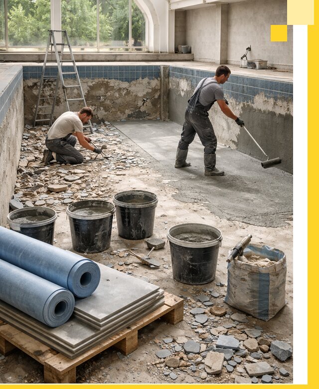 Реконструкция бассейнов в Назарове: ремонт, гидроизоляция