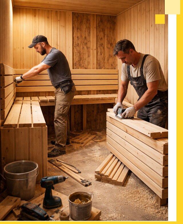 Профессиональный комплексный ремонт саун под ключ в Назарове