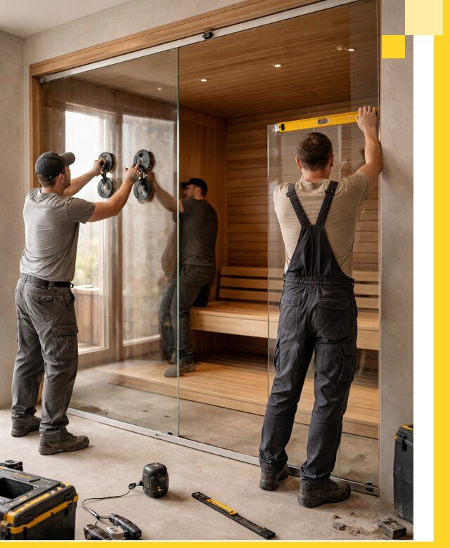 Производство и монтаж стеклянных саун под ключ в Назарове