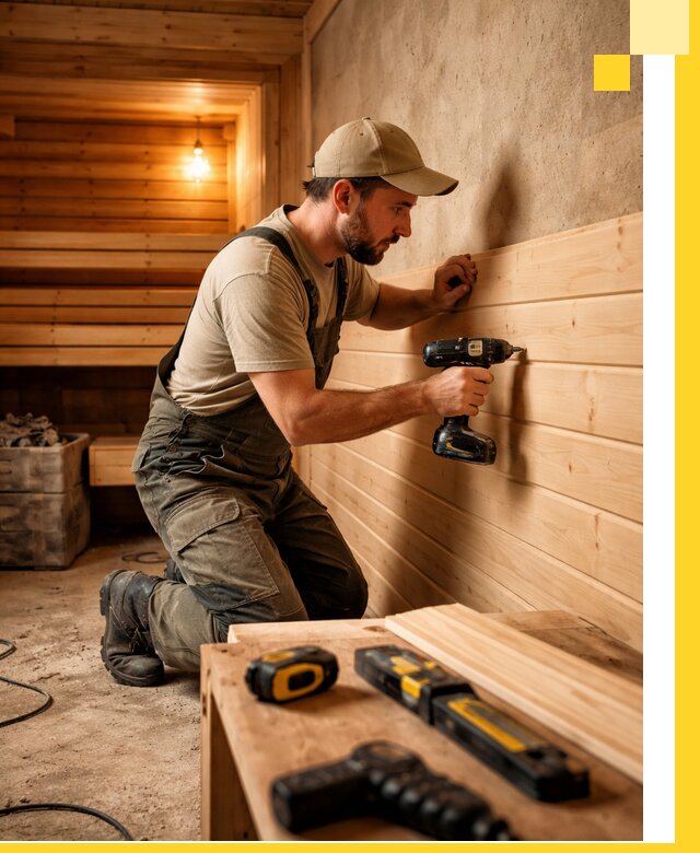 Профессиональная внутренняя отделка бани в Назарове под ключ