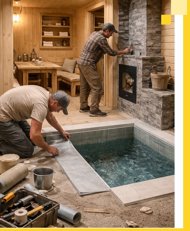 Строительство бань с комнатой отдыха под ключ в Назарове