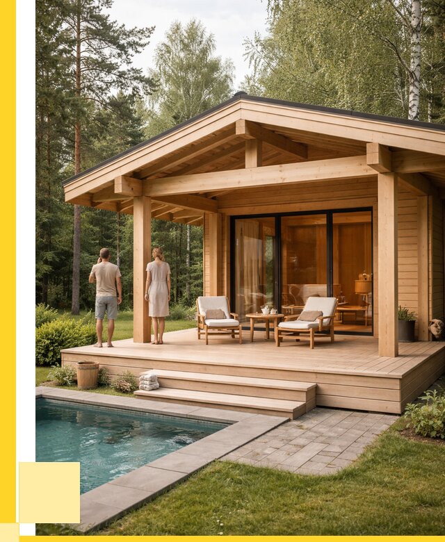 Бани с террасой под ключ в Назарове от 616680 р. | ЭриданНрв