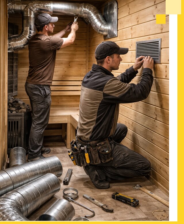 Проектирование и монтаж вентиляции бани в Назарове под ключ