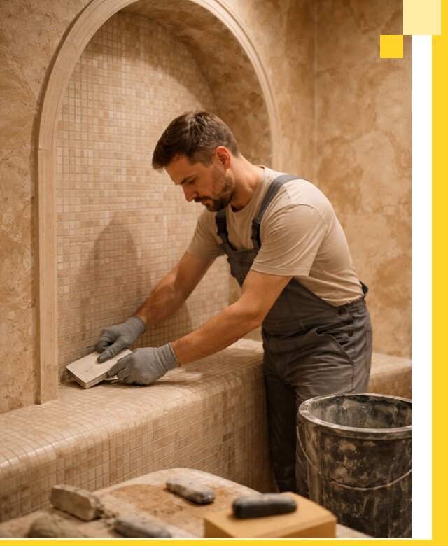 Профессиональная отделка хамамов с мозаикой под ключ в Назарове