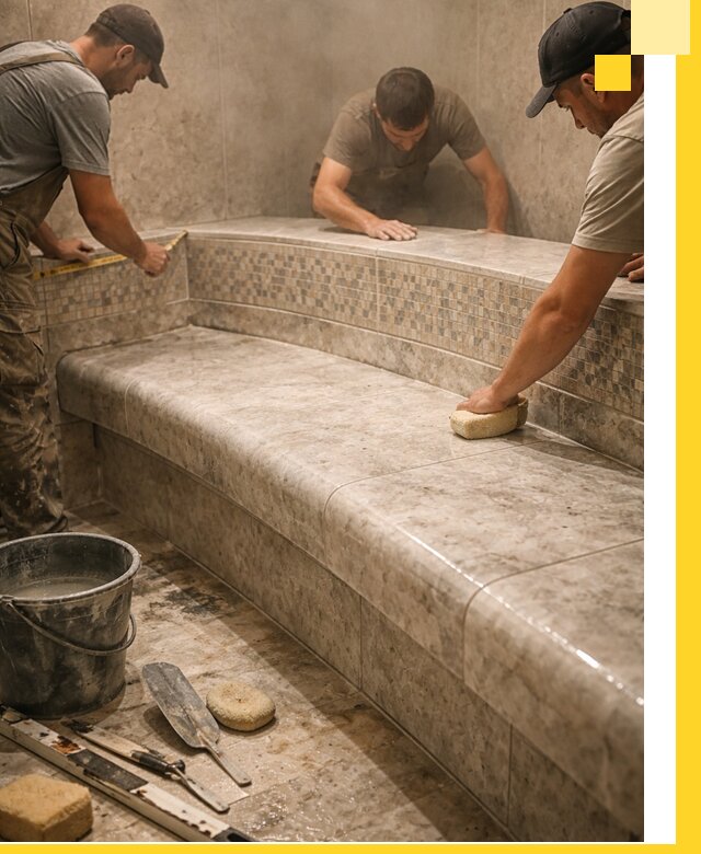 Изготовление и установка сидений для хамама в Назарове